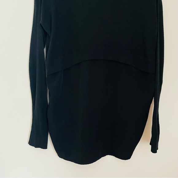 *DONATED* TOPSHOP Black Long Sleeved Top Mock Layer Sweater Back - Picture 6 of 12